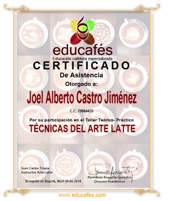 CERTIFICADO ARTE LATEE